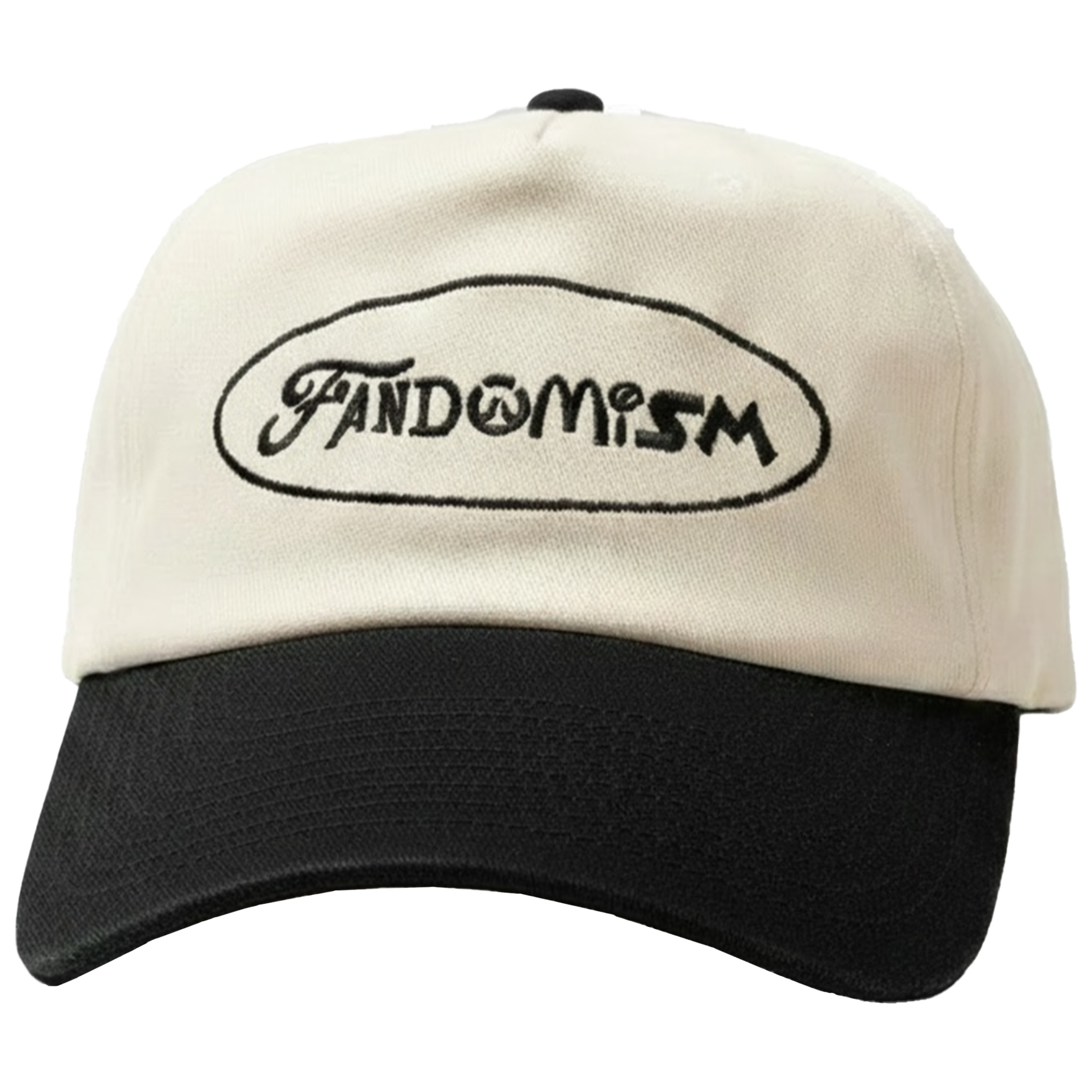 Fandomism black hat, front view